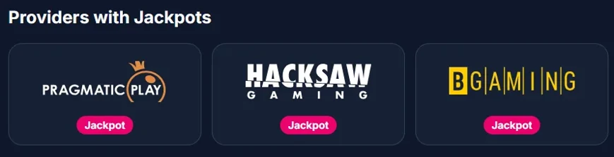 Proveedores con jackpot en Lukkly: Pragmatic Play, Hacksaw Gaming y BGaming